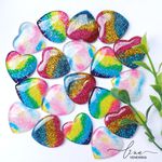 Coração Acrílico Glitter Colorido (4Uni.)