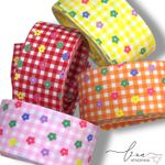 kit Fita Xadrezinha Flores (38MM) 