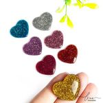Coração Acrílico Glitter P (4 unid)