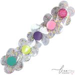 Flor Acrílico Glitter Curvado (7CM) (2Uni.) 