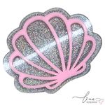 Concha Acrílico Glitter Curvado (7CM) (2Uni.) 