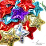 Estrela Tecido Holográfica (2 unid)