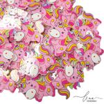 Unicórnio Acrílico Glitter Chifre Colorido (2Uni.) 