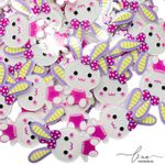 Coelho Acrílico Glitter Branco (2Uni.)