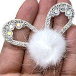 Orelhas Coelho Strass Pompom (2 Unid.) 