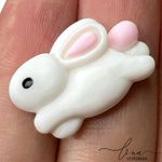 Mini Coelho Resina Branco (4Uni.) 