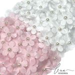 Mini Flor Organza com perolas 2CM (4Uni.)