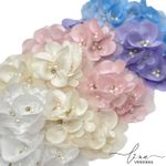 Flor Organza Tripla com Pérolas 6CM (2Uni.) 