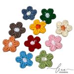Mini Flor Bordada Colorida (10Uni.) 