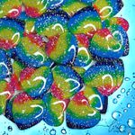 Coração Acrílico Glitter Colorido (4Uni.)
