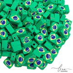 Contas Bandeiras Brasil De Fimo (30Uni.) 