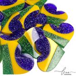 Coração Acrílico Glitter Brasil (2Uni.) 