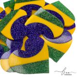 Coração Acrílico Glitter Brasil (2Uni.) 