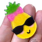 Abacaxi Óculos Acrílicos Glitter (4Uni.) 