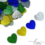 Kit Coração Acrílico Glitter Brasil 2CM (8Uni.) 