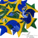 Estrela Acrílico Glitter Brasil (2Uni.) 