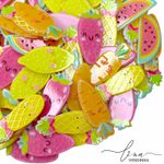 Frutas Comprida Acrílico Glitter 3CM (5Uni.) 