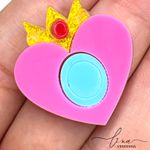 Coração Princesa Peach Acrílico (2Uni.) 