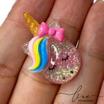 Unicórnio Laço Rosa Glitter (2Uni.) 
