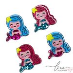 Mini Sereia Resina Glitter (4Uni.)