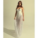 SAÍDDA LONGA CAMADAS EM TULE BRANCO