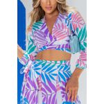 Conjunto Cropped e Saia Maldivas Estampado