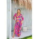 Conjunto Cropped e Saia Cancún Estampado