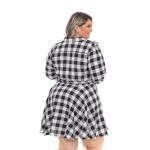 Vestido Chemisier Xadrez Preto e Branco