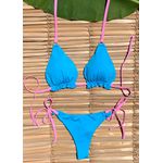 Biquíni Algodão Doce Cortininha Azul e Rosa