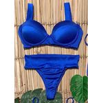 Biquíni Allure Meia Taça Up Azul Royal Cintura Alta