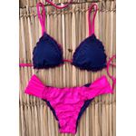 Biquíni Cancún Ripple Dupla Face Azul e Pink