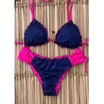 Biquíni Cancún Ripple Dupla Face Azul e Pink