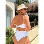 Biquíni Mônaco Hot Pant Com Top Faixa Rendado Branco