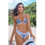 Biquíni Navy Comfort Listrado Azul e Branco