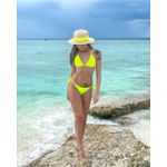 Biquíni Resort Cortininha Amarelo Neon Canelado