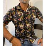Camisa Masculina Floral Manga Curta