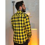 Camisa Xadrez Amarela e Preto Masculina 