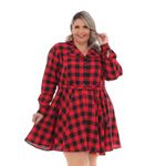 Kit Camisa e Chemisier Xadrez Vermelho
