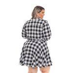 Kit Camisa e Chemisier Xadrez Preto e Branco