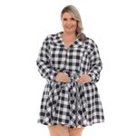 Kit Camisa e Chemisier Xadrez Preto e Branco