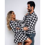 Kit Camisa e Chemisier Xadrez Preto e Branco