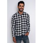 Camisa Xadrez Preto e Branco Masculina 