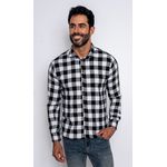 Camisa Xadrez Preto e Branco Masculina 