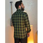 Camisa Xadrez Verde Musgo e Preto Masculina 