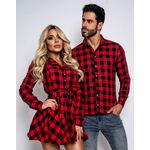 Kit Camisa e Chemisier Xadrez Vermelho