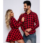 Kit Camisa e Chemisier Xadrez Vermelho