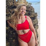 Maiô Riviera Vermelho Mula Manca Um Ombro Só