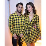 Kit Camisa e Chemisier xadrez Preto com Amarelo 