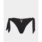 Biquíni Santorini Montenegro Preto Canelado Top Faixa Calcinha Cintura Alta 