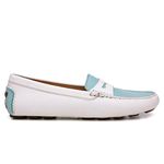 Mocassim Driver Feminino White Blue